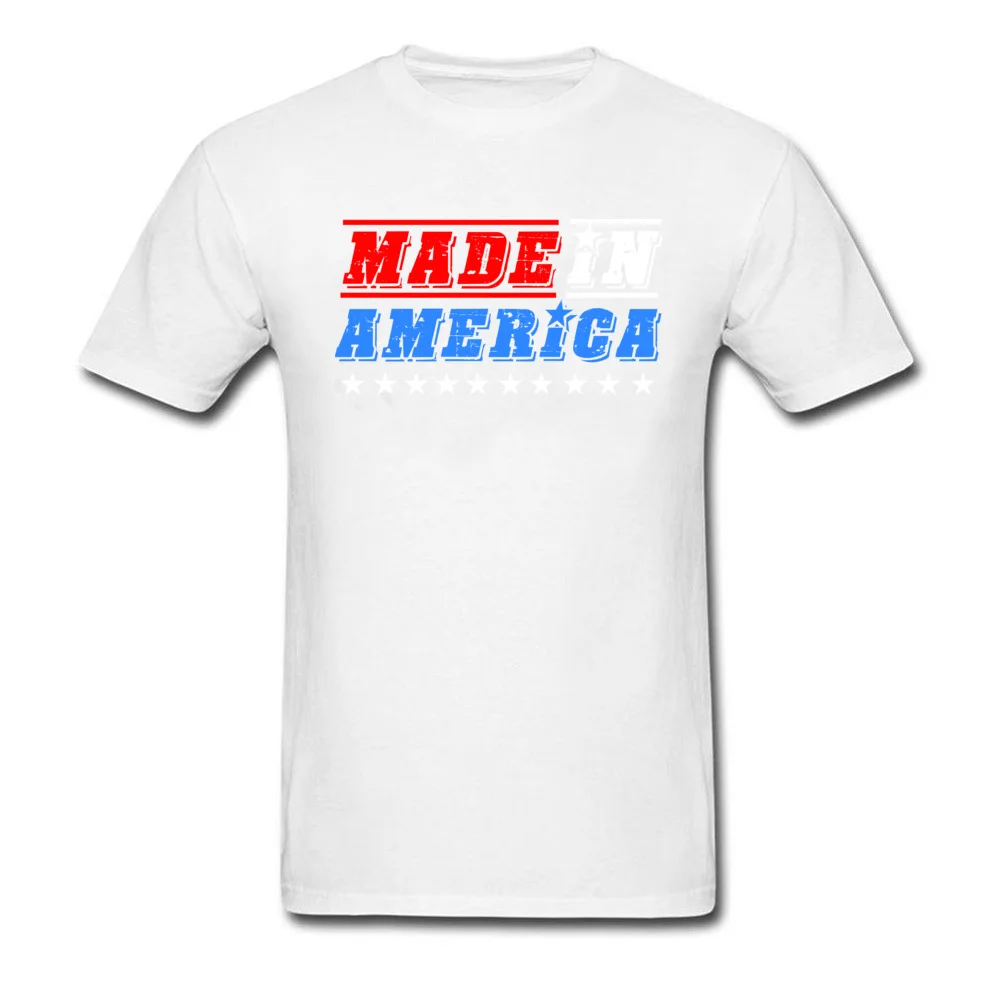 MADE IN AMERICA Special Printed Tops & Tees Crewneck NEW YEAR DAY 100% Cotton Short Sleeve T-shirts for Men Geek Top T-shirts MADE IN AMERICA white