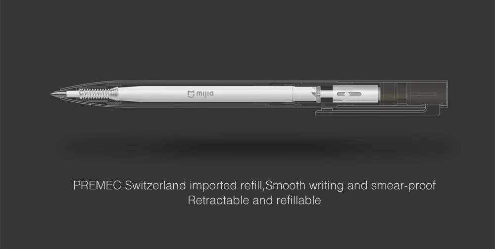 Xiaomi Mijia металлический знак ручка 0,5 мм ручка для подписи PREMEC гладкая швейцарская заправка MiKuni японские чернила