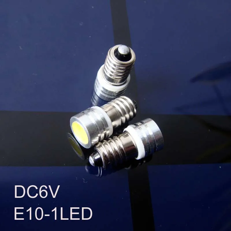 Высокое качество 6 в E10 светодиодная приборная подсветка, 6,3 В 1 Вт Высокая мощность E10 светодиодные лампы, 1 Вт Светодиодные 6 в E10 лампы 5 шт./партия