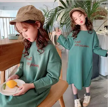 

2019 Korean style girls dress fashion cotton full sleeve girls dresses 4-9t B277