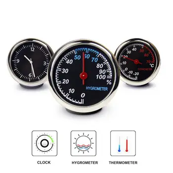 

BEESCLOVER Car Thermometer Humidity Meter Quartz Clock Thermometer Meter Humidity Meter High Low Temperature Resistant r30