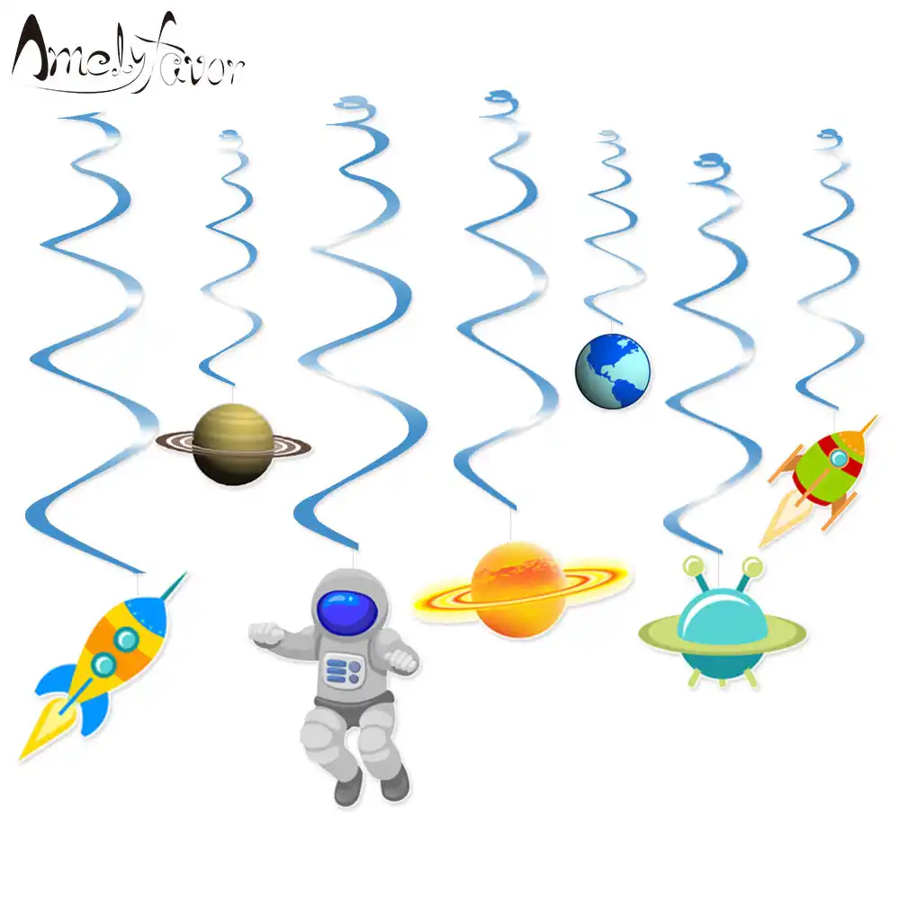Space Ceiling Hanging Swirl Decorations Cutout Party Supplies Diy
