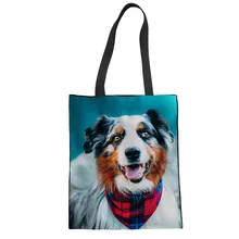 Для женщин холста покупок сумки для шоппинга школьные подарки мужской браслет с надписью "Австралийская овчарка" собачников Женский Большой Мода для девочек Mochila Sac de