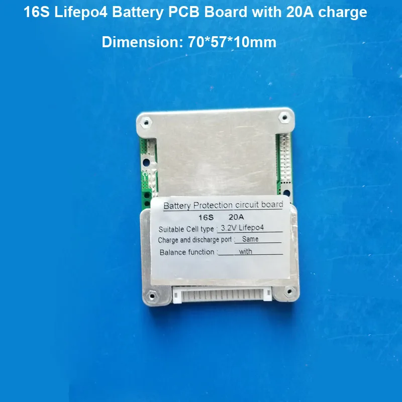 

16S 48V Lifepo4 Battery PCB or 67.2V lithium ion 60V battery BMS with 20A or 30A constant current and Balance function