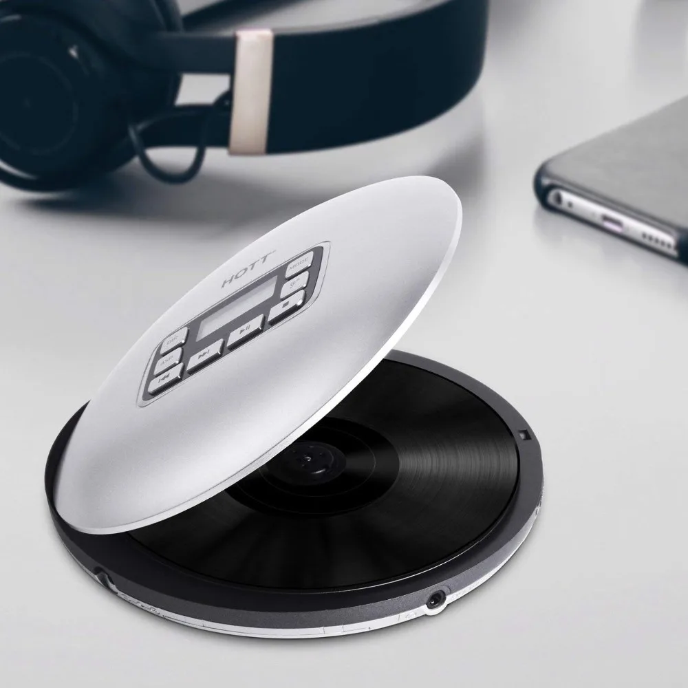 Портативный CD плеер HOTT CD611 персональный с ЖК дисплеем стереонаушники USB зарядный