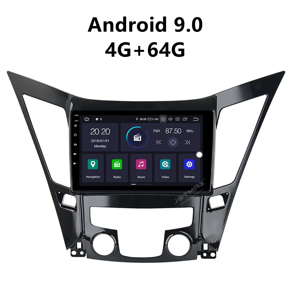 

JSTMAX 9'' Android 9.0 4G + 64G ISP Screen Car DVD Radio Stereo Player For Hyundai Sonata I40 I45 I50 2011 2012 2013 2014 Radio