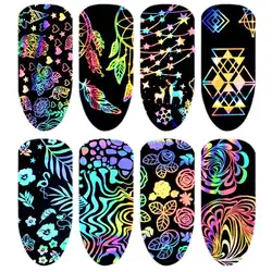 8 листов Star Sky Transfer Nail Art стикер Сияющий узор 3D DIY Типсы для маникюра украшения наклейки стикер s