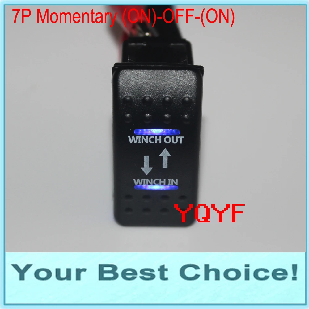 

IP68 Waterproof 24V/10A,12V/20A Car/Auto/Marine/Boat Push Button Rocker Toggle WINCH Switch,7P Momentary