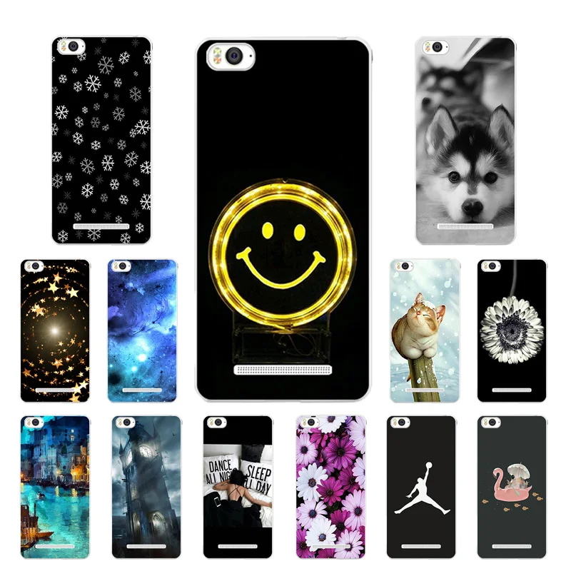 Soft TPU Case for Xiaomi Mi4c Mi 4c Silicone Smiley Printing Phone Cases Cover 4i Mi4i Shell |
