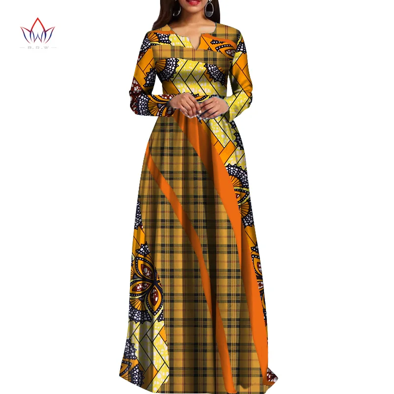 Африканские платья для женщин Модный дизайн Дашики женское Базен Riche длинное Хлопковое платье Дашики размера плюс обычный 6xl WY4290