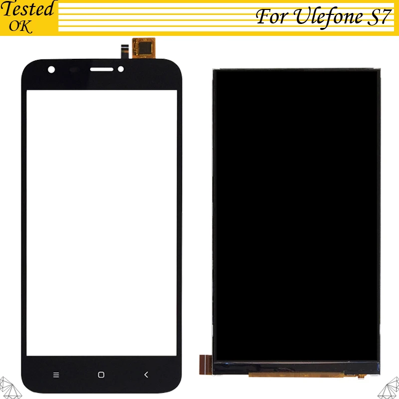 100% Tested Working For Ulefone S7 LCD Display+Touch Screen LCD+Digitizer Glass Panel Replacement | Мобильные телефоны и