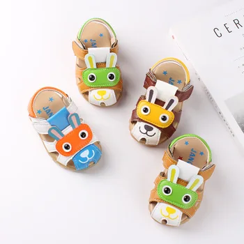 

Summer new children's cool lace flashing light Korean baby shoes cartoon Baotou boy baby non-slip soft bottom toddler shoes
