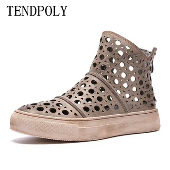 

New casual women's shoes summer autumn hot leather thick-soled sandals fashion retro literary hollow soft breathable sandals