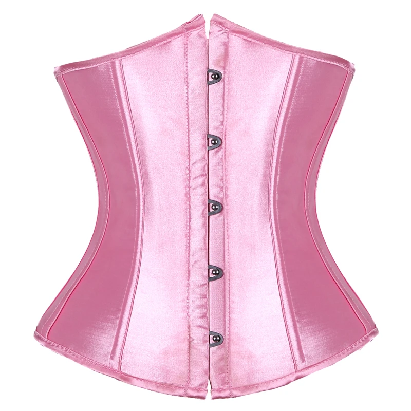 FLORATA, женский сексуальный атласный корсет, парча, цветочный бюстье, топ, на шнуровке, сзади, нижнее белье, Корректирующее белье, утягивающие корсеты - Цвет: 9424 pink