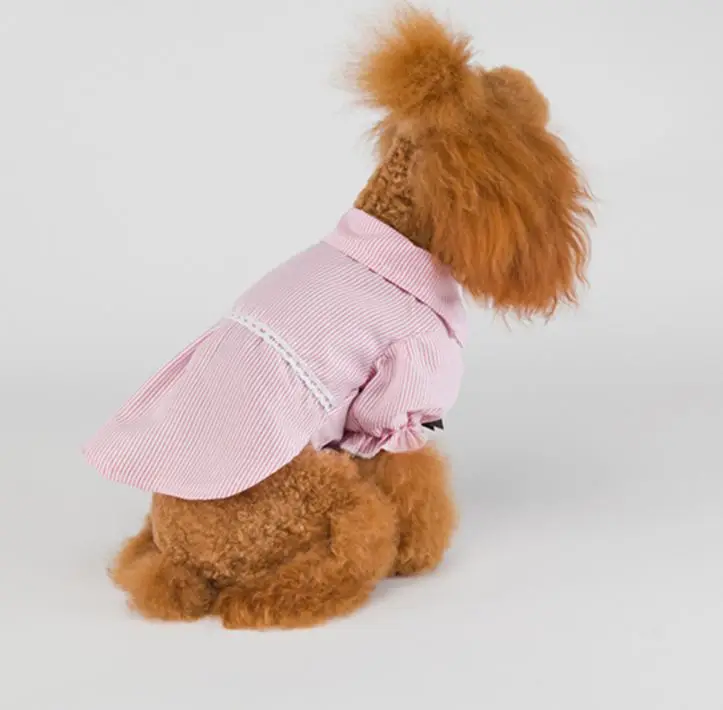 Летняя одежда для собак платья весна и лето розовый цвет Мода Полосатый печатная пачка балерины платья принцессы маленький кот