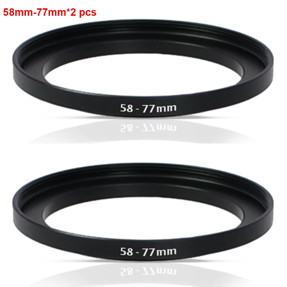 

JUST NOW High-quality 2PCS 58-77MM Step-Up Ring Filter Adapter (58MM Lens to 77MM Accessory) (2 PCS Ring Filter Adapter)