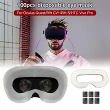 100 шт одноразовая VR маска для глаз воздухопроницаемая Чистый хлопок впитывающая пот VR маска для лица для Oculus Quest/Rift CV1/Rift S/htc Vive Pro