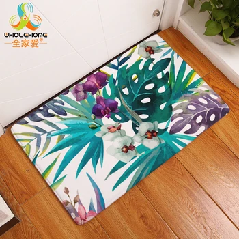 

Doormat Floor Mat Carpets Anti-slip Rectangle Tropical Plant Bird Polyester PVC Decoration Hallway Door Bathroom 40x60CM 50X80CM