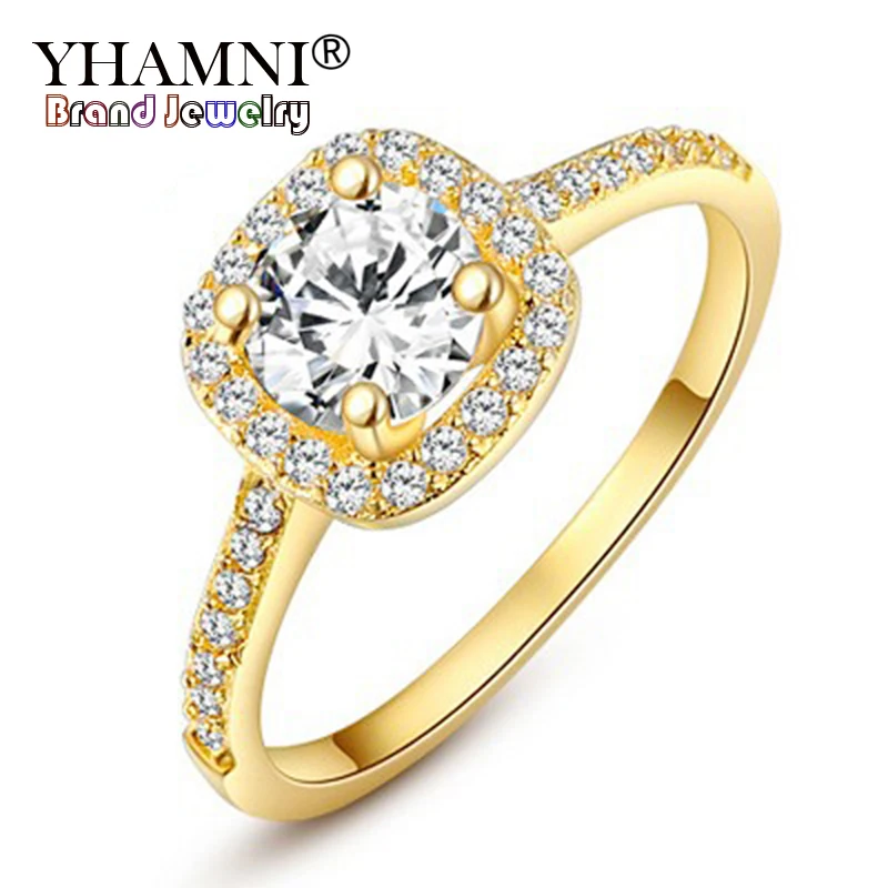 YHAMNI Fashion Jewelry Real 24K  Gold  Filled Engagement 