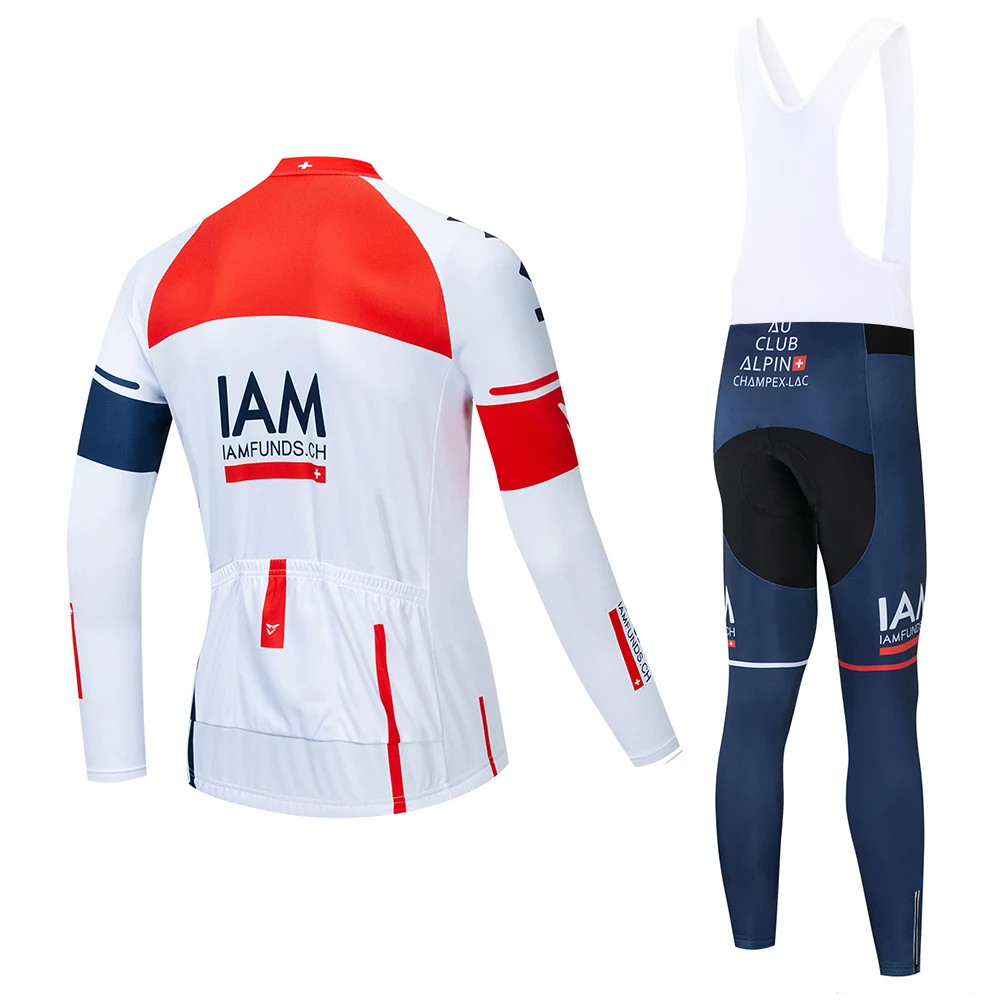 Весна Осень Pro team IAM Велоспорт Джерси мужская с длинным рукавом быстросохнущая тонкая ткань Велоспорт футболка велосипедный трикотаж гель