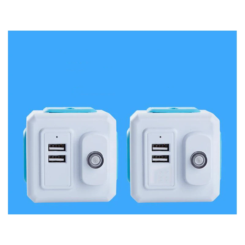 

Smart Home PowerCube Socket EU / US / UK Plug 4 Socket 2 USB Port Adapter Power Outer Extension Adapter Universal Jack Socket