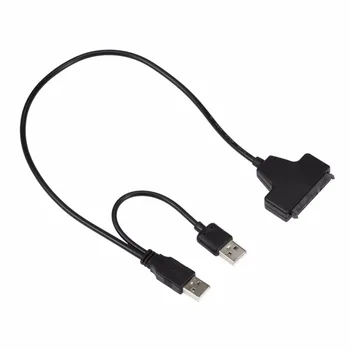 

USB 2.0 to SATA 7+15 Pin 22Pin Adapter Cable For 2.5" HDD Hard Disk Drive With USB Power Cable