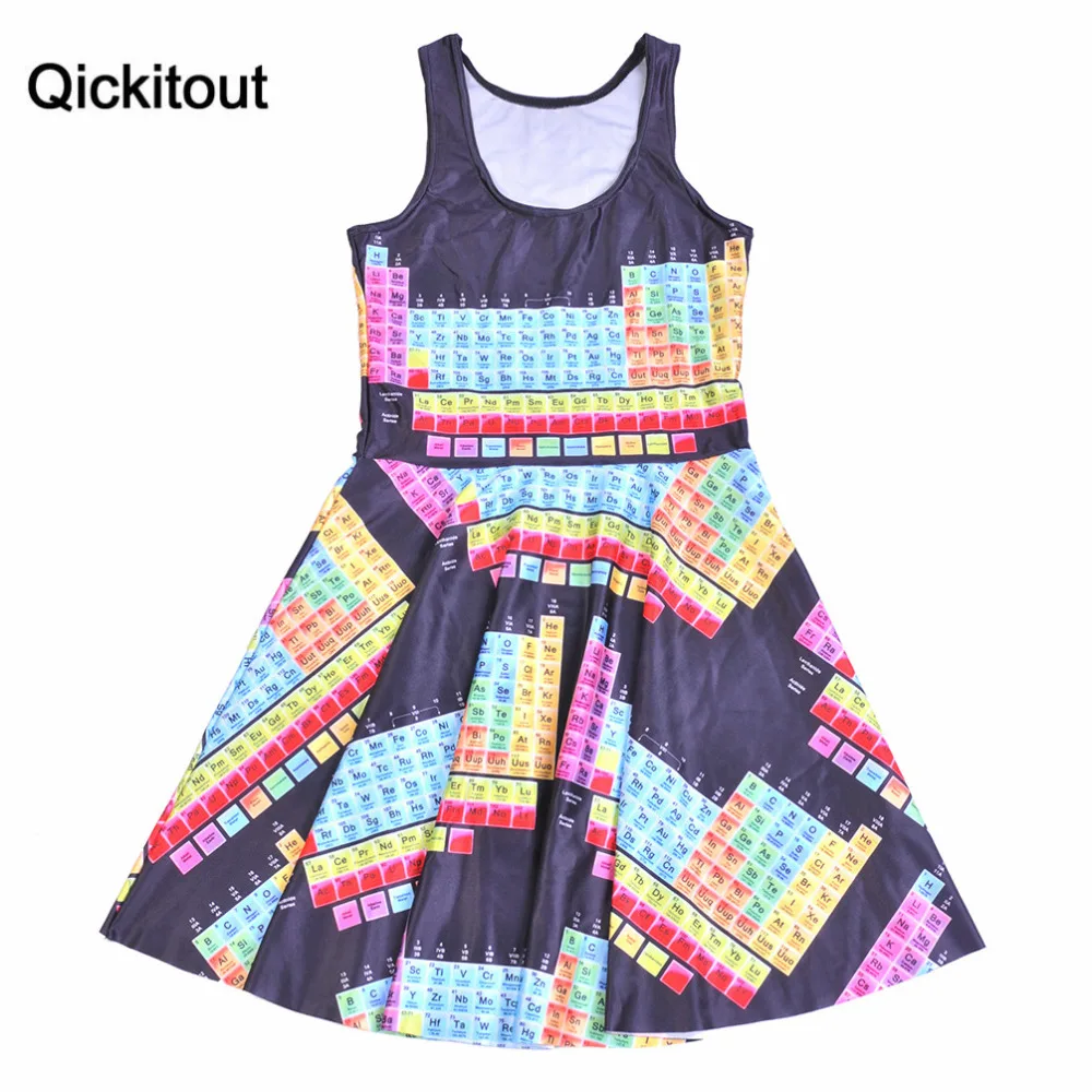Qickitout платье 2016 модное женское с цифровым принтом цвет тетрис игра без рукавов