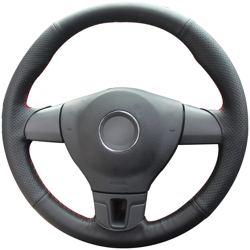 Black Synthetic Leather Car Steering Wheel Cover for Volkswagen VW
