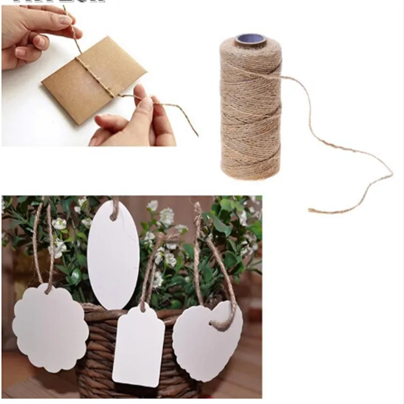 

High Quality 1 Roll Natural Dry Twine Cord Jute Twine Rope Thread For DIY Decor Toy Crafts Parts Wedding Gift Wrapping Cords