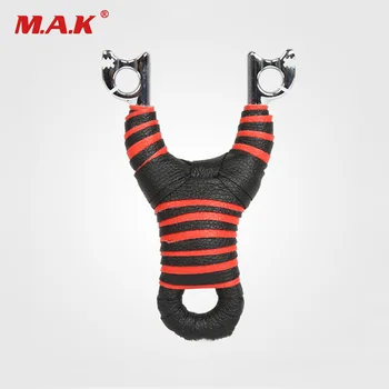 

Mirror Alloy Slingshot Red Black Non-slip Slingshot with Rubber Band for Outdoor Archery Shooting