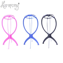 1 шт. Пластик складной Стабильный Прочный парик волос головы шляпу Кепки Дисплей подставка держатель инструмента Женские аксессуары для волос Черного цвета;