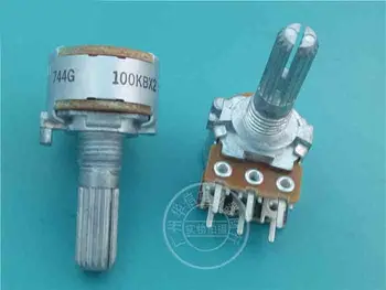 

1PCS Original ALPS Type-16 Gear shaft double volume potentiometer A type 10KBX2 20KBX2 50KBX2 100KBX2 Optional