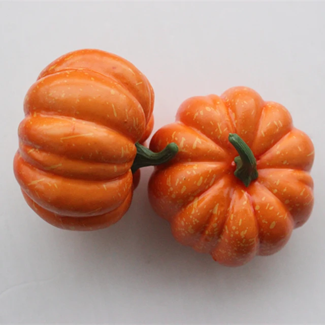 2 pcs mini artificial pumpkins foam pumpkins package of small