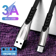 Кабель Micro Usb для быстрой зарядки 3.0A для Xiaomi Redmi huawei samsung 2 м 3M для мобильных телефонов Android usb зарядный кабель Microusb для зарядного устройства
