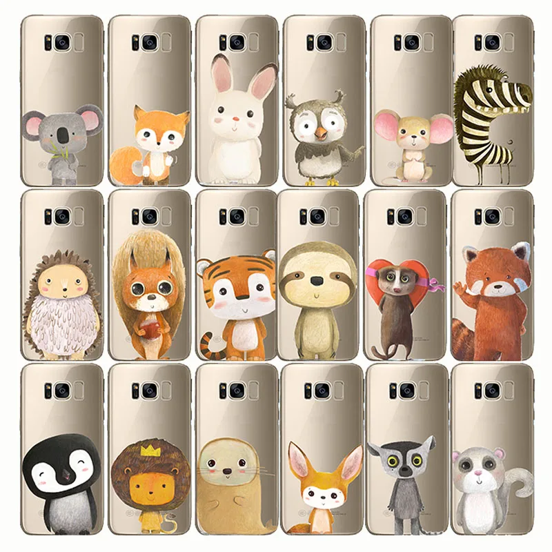 

zebra penguin Bear fox Koalas lion bird panda tiger rabbit Hedgehog animal Phone Case for Samsung note 8 5 s6 s7 s8 s9 plus edge
