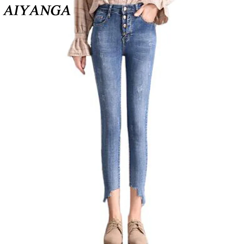 Women Elasticity Jeans Pencil Pants 2018 Spring Summer