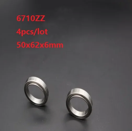 Шарикоподшипники 4 шт./лот 6710ZZ 6710 ZZ 6710Z 50x62x6 мм двойная металлическая крышка