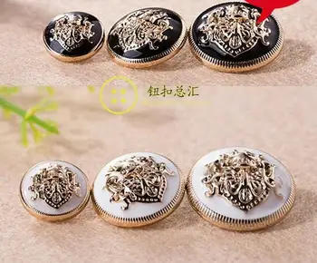 

Metal rubber vintage Double lion 2-holes button overcoat buttons 100pcs/lot free shipping