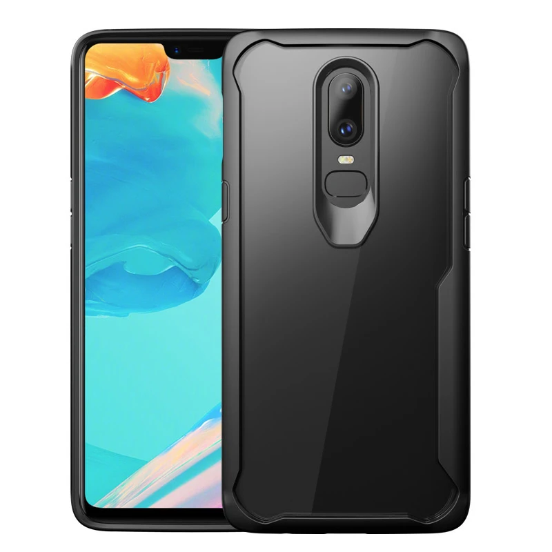 Anti-knock For Oneplus 6 Case Back Cover TPU + HD Transparent PC Cases Oneplus6 Phone Funda Capa Coque Etui |