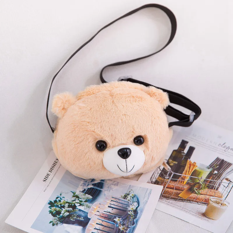 Милый плюшевый Плюшевый Медведь Рюкзак Kawaii медведь плюшевый медведь игрушка детская сумка через плечо Подарок детская игрушка для маленькой девочки - Color: Brown