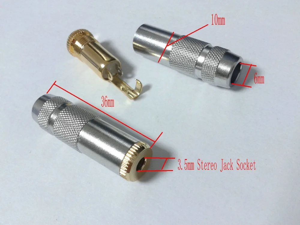 

new copper 3.5 mm female Jack Stereo Audio cable connectors DIY