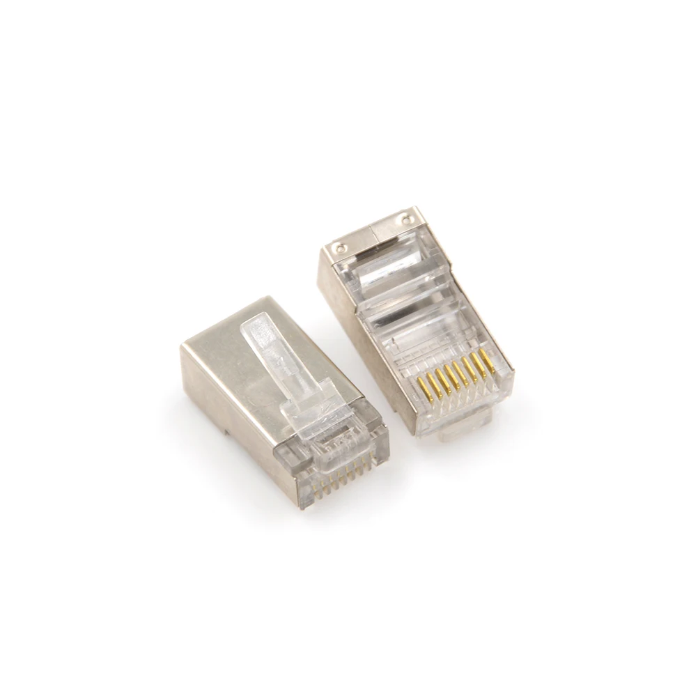 Сетевой разъем RJ45 50 шт. модульная вилка Cat6 8 контактов 8P8C металлический защитный