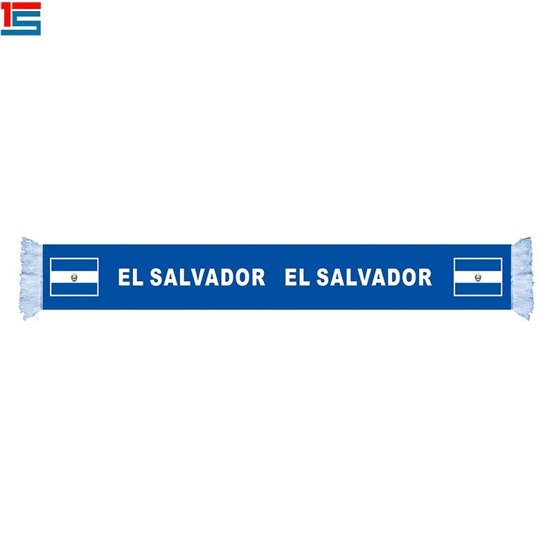 

Fanny design fans scarf for cheering section in football match EL SALVADOR flag logo scarf