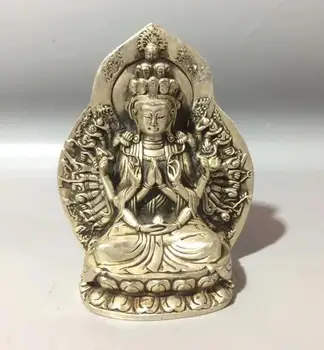 

Collection archaize white copper Thousand-Hand Kwan-yina Buddha statue
