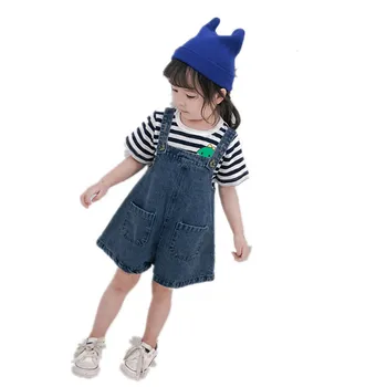 

Solid Loose Baby Girls Boys Jeans Overalls Shorts Infant Toddlers Kids Denim Rompers Jumpsuit For Summer Children Clothes Z974