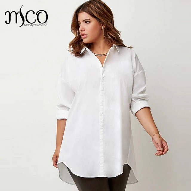 Simple Plus Size Women White Shirt Franch Letter Print Tumblr Blouse