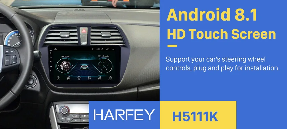 Harfey Автомобильный мультимедийный плеер Android 8,1 " для Suzuki S-Cross SX4- радио gps Bluetooth Поддержка OBD2 DVR 3g wifi SWC