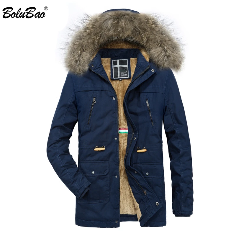 

BOLUBAO Winter Men Warm Jacket Parkas 2019 Casual Brand Men's Thicken Parka Coat Male Hooded Parkas Overcoats Clothing