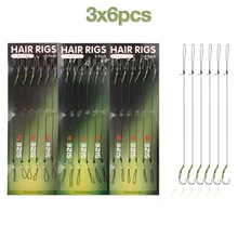 18 шт. рыболовные снасти для ловли карпа с зеленым покрытием, нить-петля 8340 из высокоуглеродистой стали, крючки для ловли карпа, снасти для ловли карпа, аксессуары для ловли карпа