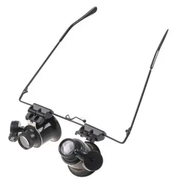 

20x Magnifying Eye Magnifier Glasses Loupe Lens Jeweler Watch Repair LED Light